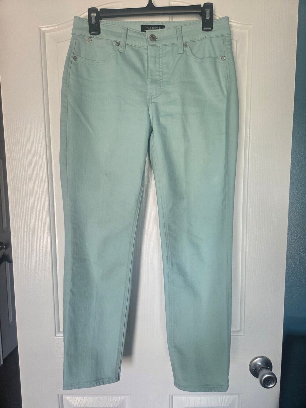 Women's Talbots Mint Green Jeans. Size 6P